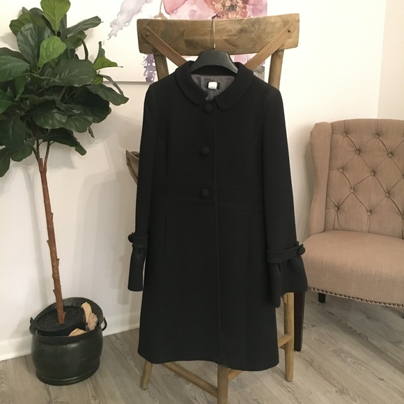 J. Crew Jackets & Blazers - J. Crew Black Bell Sleeve Pea coat